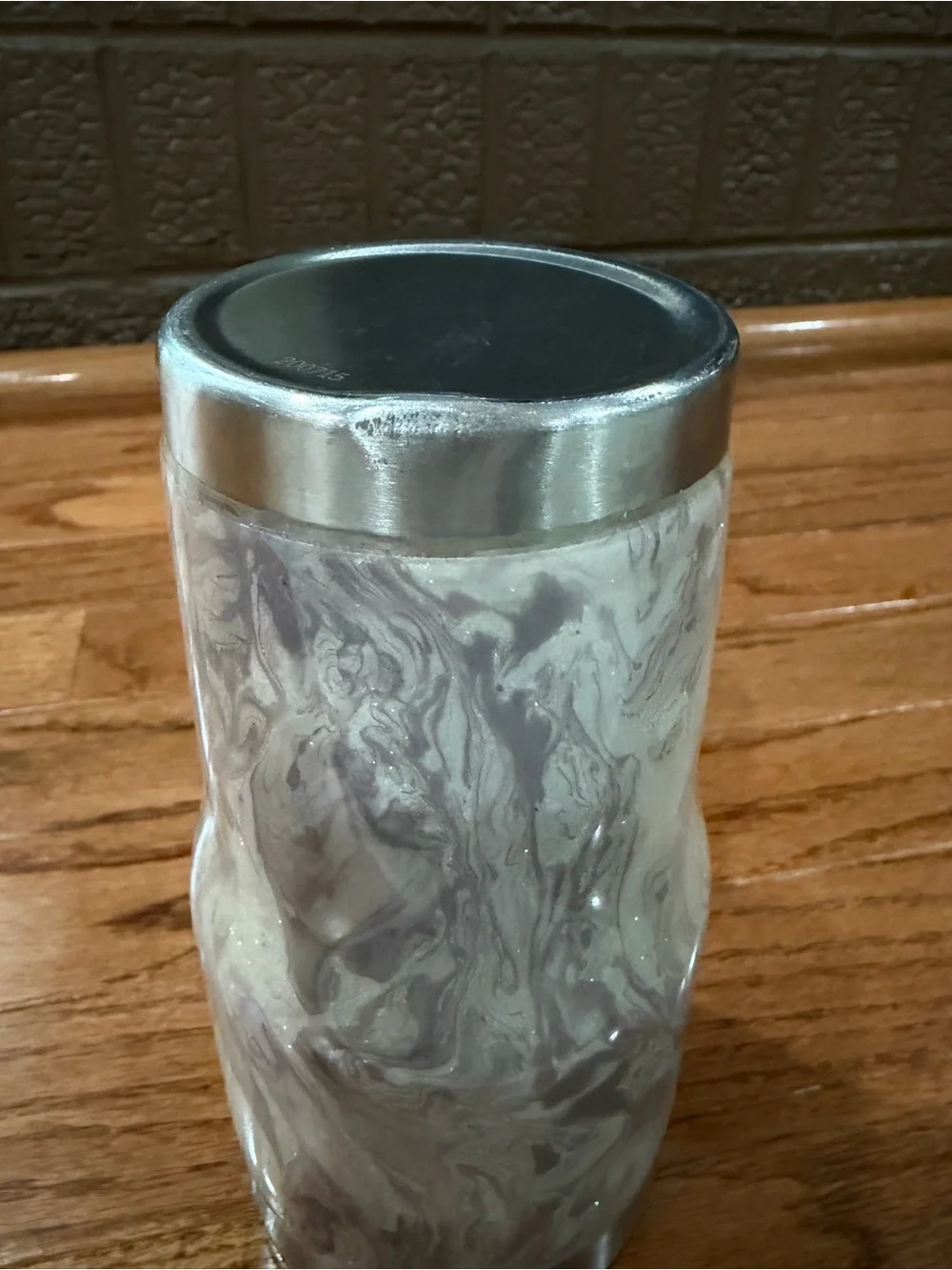 Insulated stainless steel tumbler Marble-Pattern Travel Tumbler - Mauve/Taupe*
